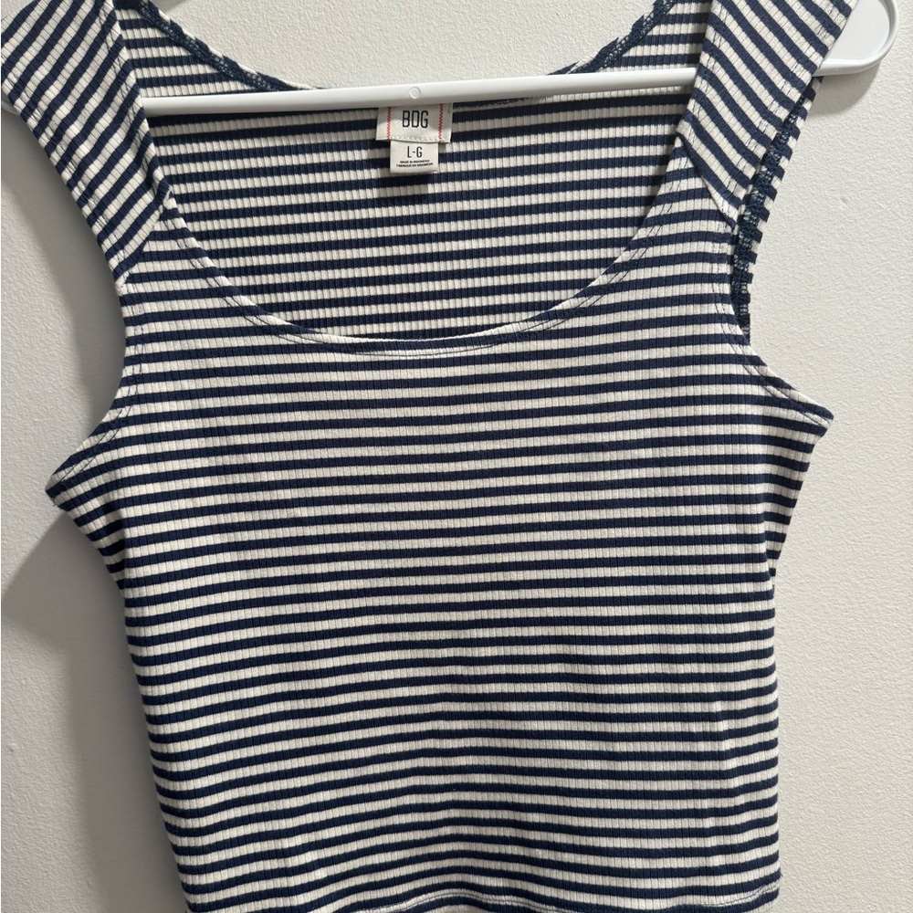 BDG Tank Top - Navy and White